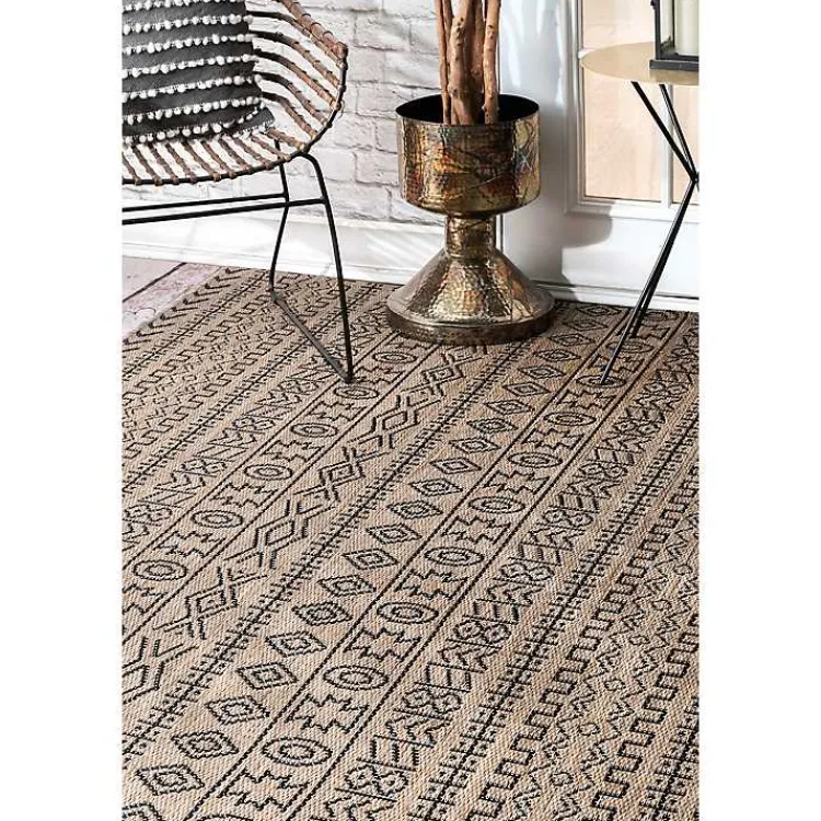 Outdoor Rugs-Kirklands Home Jamie Outdoor Area Rug, 6x9 Brown