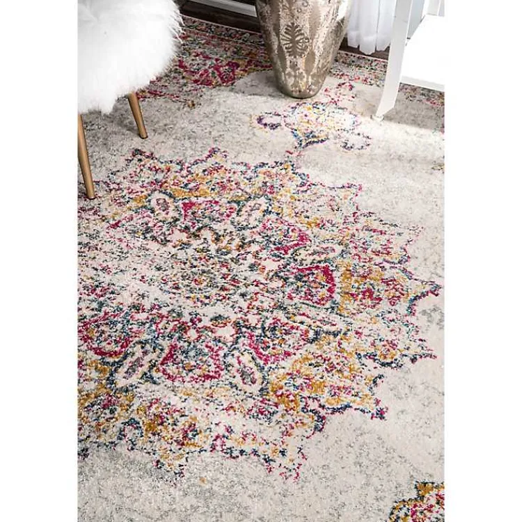 Area Rugs-Kirklands Home Leola Vintage Medallion Area Rug, 5x8 Multi
