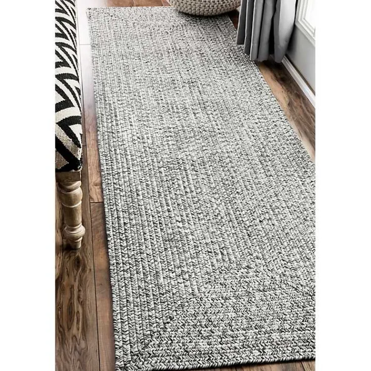 Area Rugs-Kirklands Home Braided Lefebvre Runner Gray