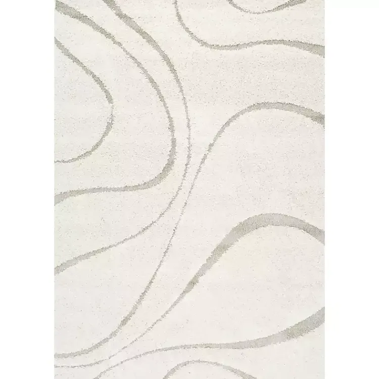 Area Rugs-Kirklands Home Ivory Swirl Carolyn Area Rug, 5x8