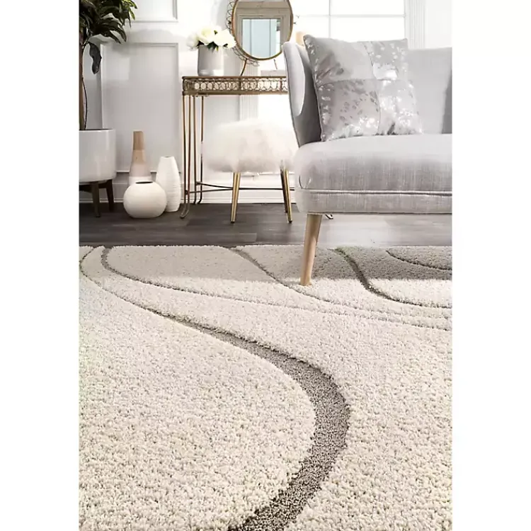 Area Rugs-Kirklands Home Ivory Swirl Carolyn Area Rug, 5x8