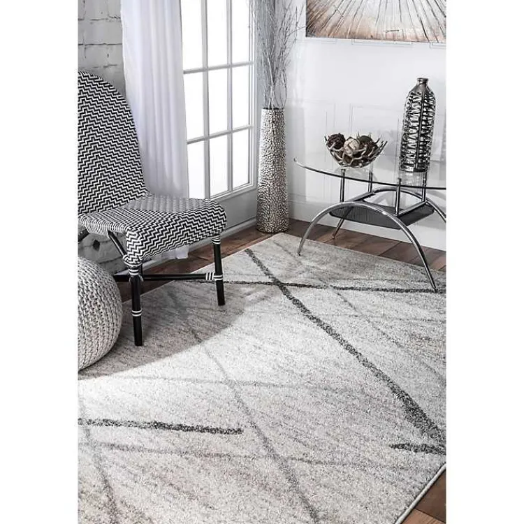 Area Rugs-Kirklands Home Gray Thigpen Diamond Area Rug, 5x8