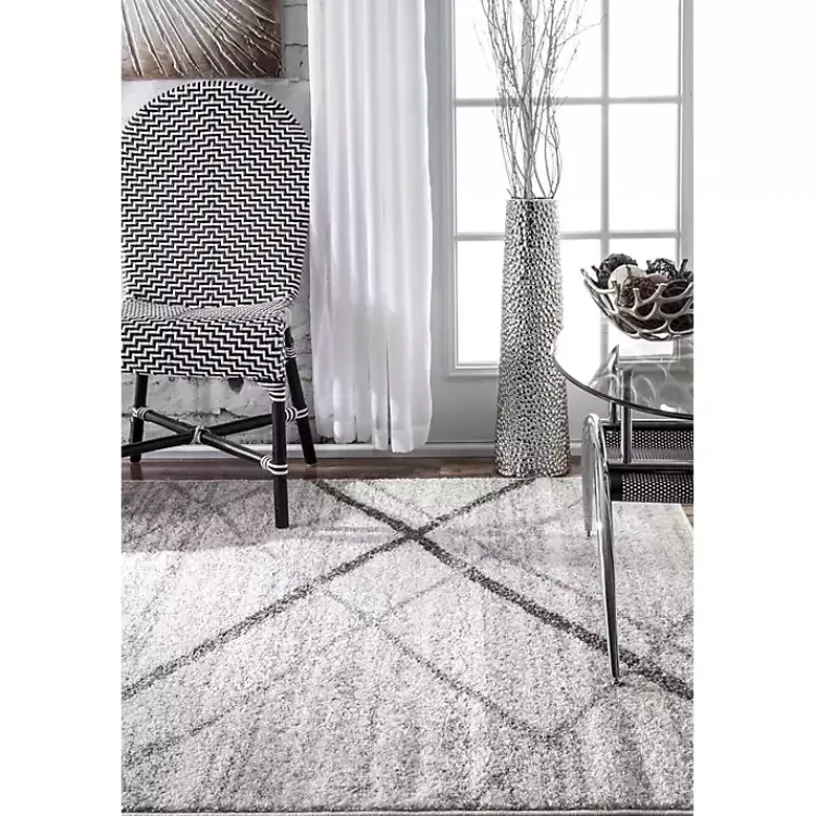 Area Rugs-Kirklands Home Gray Thigpen Diamond Area Rug, 5x8