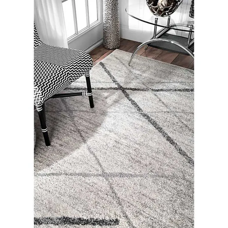 Area Rugs-Kirklands Home Gray Thigpen Diamond Area Rug, 5x8