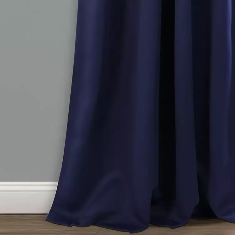 Curtains & Drapes-Kirklands Home Navy Back Tab Blackout Curtain Panel Set, 84 in. Blue