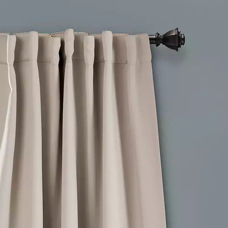 Curtains & Drapes-Kirklands Home Wheat Back Tab Blackout Curtain Panel Set, 95 in. Tan