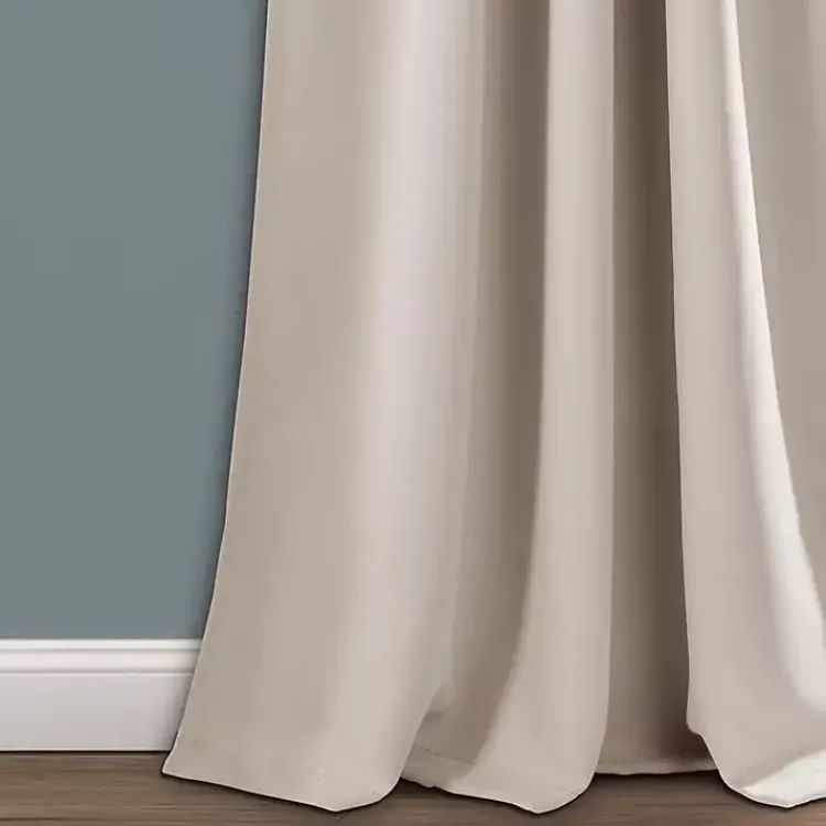 Curtains & Drapes-Kirklands Home Wheat Back Tab Blackout Curtain Panel Set, 95 in. Tan