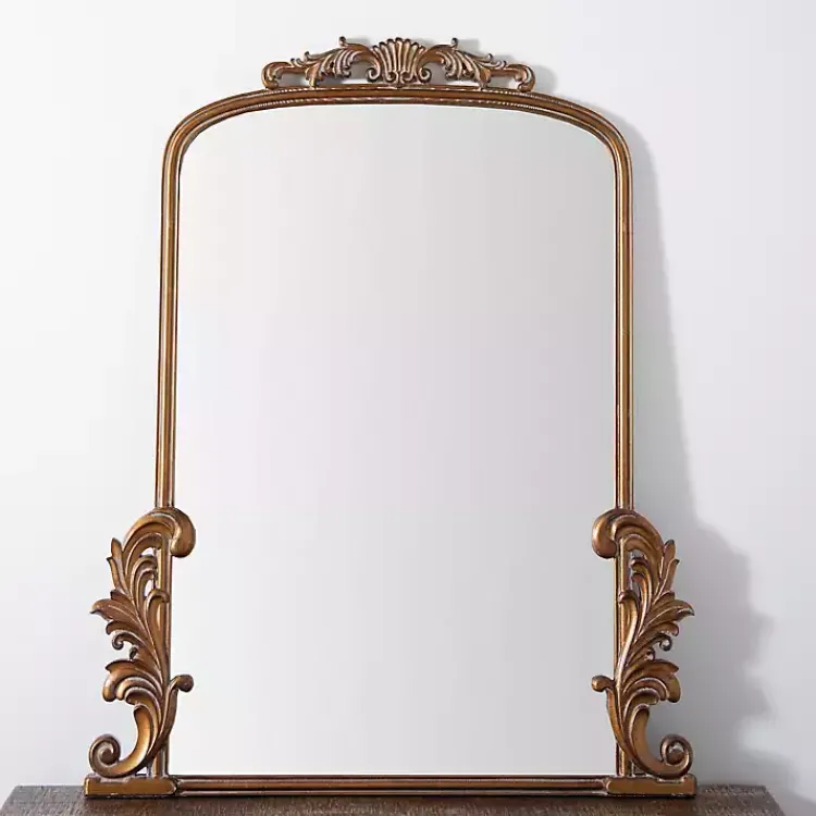 Decorative Mirrors-Kirklands Home Gold Bordeaux Ornate Scroll Mirror