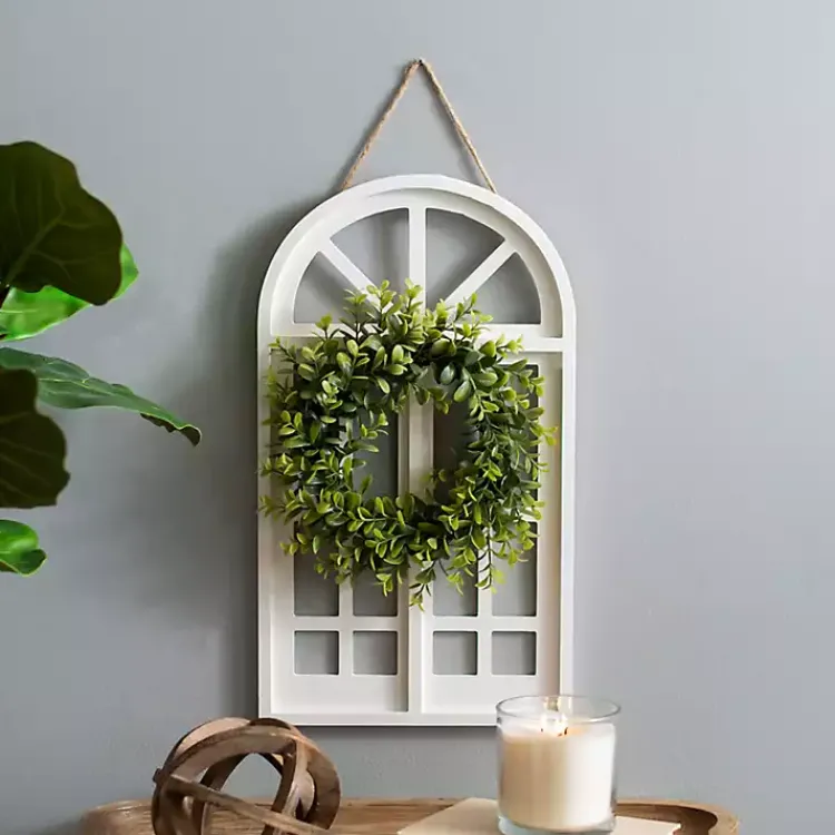 Wall Plaques-Kirklands Home Cream Arch with Wreath