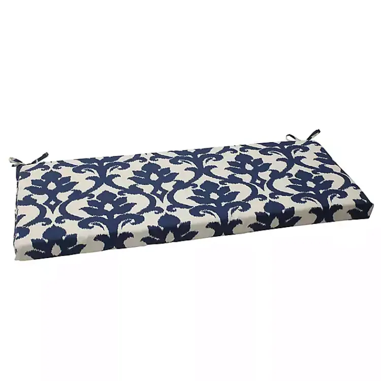 Outdoor Cushions & Pillows-Kirklands Home Navy Bosco Outdoor Bench Cushion Blue