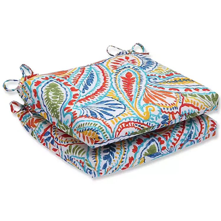 Outdoor Cushions & Pillows-Kirklands Home Multicolor Ummi Seat Cushions, Set of 2