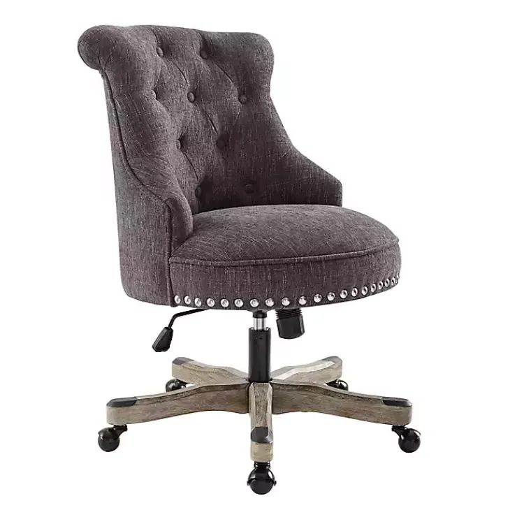 Office Furniture-Kirklands Home Charcoal Miller Tufted Office Chair Gray