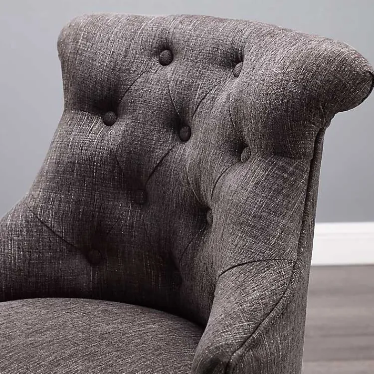 Office Furniture-Kirklands Home Charcoal Miller Tufted Office Chair Gray