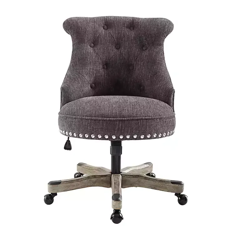 Office Furniture-Kirklands Home Charcoal Miller Tufted Office Chair Gray