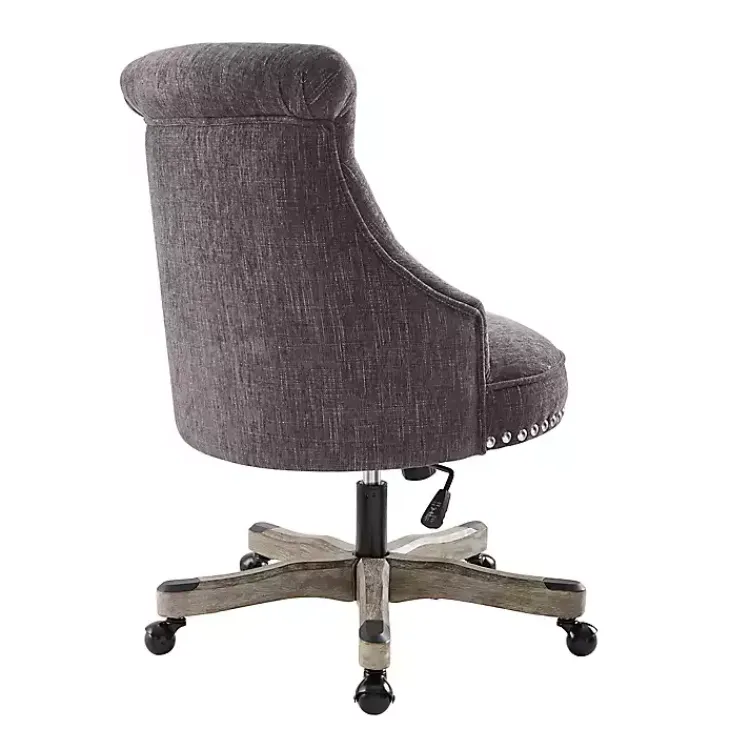 Office Furniture-Kirklands Home Charcoal Miller Tufted Office Chair Gray