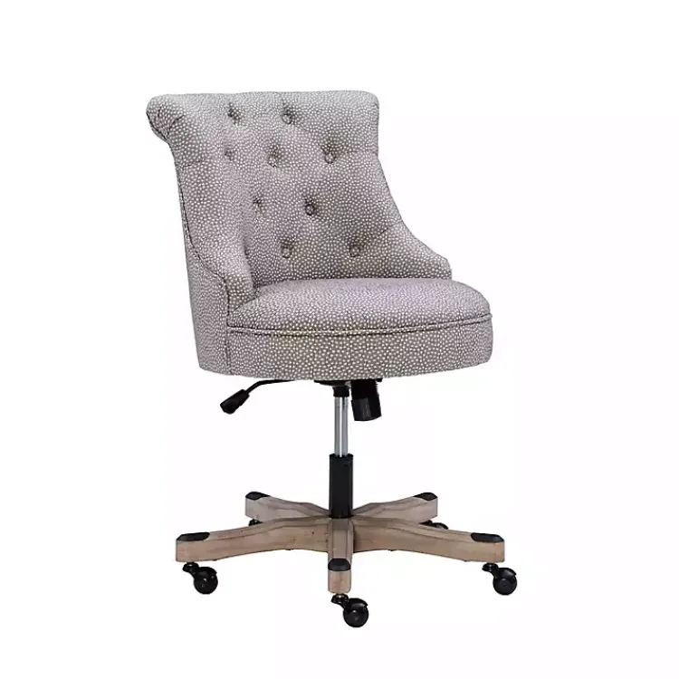 Office Furniture-Kirklands Home Light Miller Tufted Office Chair Gray