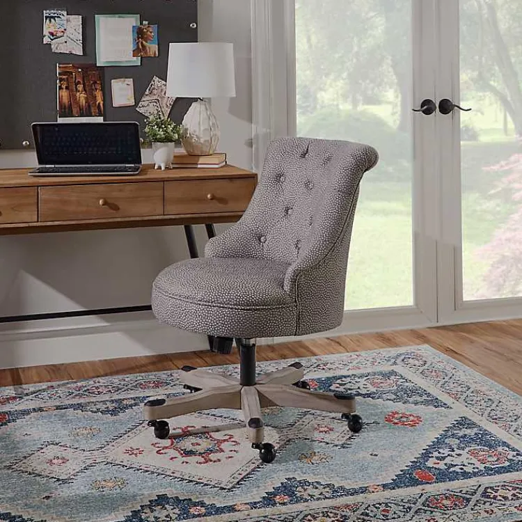 Office Furniture-Kirklands Home Light Miller Tufted Office Chair Gray