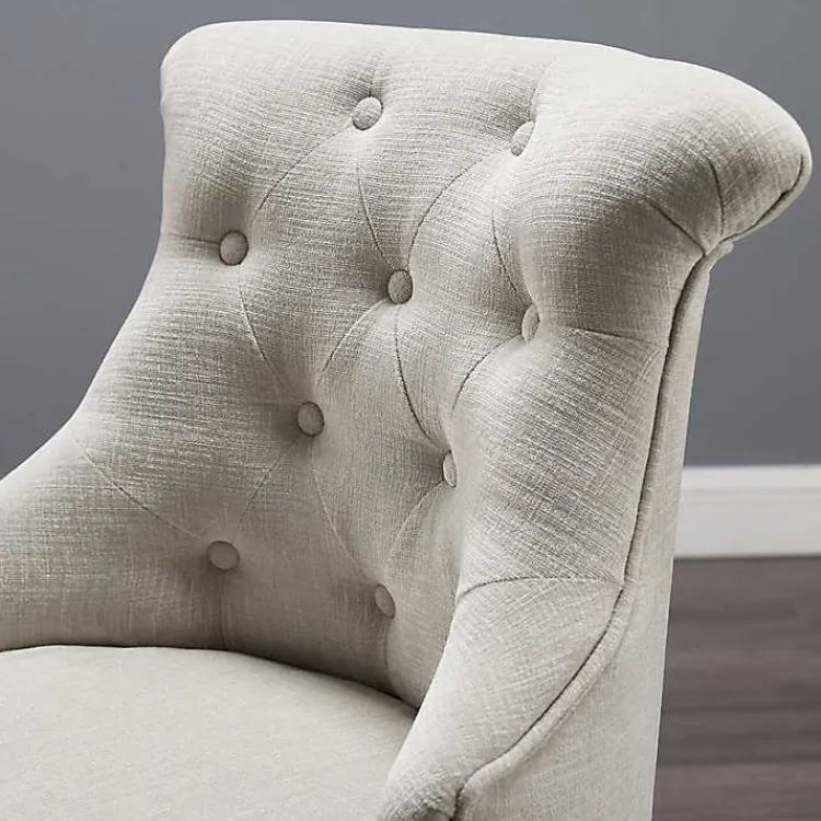 Office Furniture-Kirklands Home Natural Miller Tufted Office Chair Tan