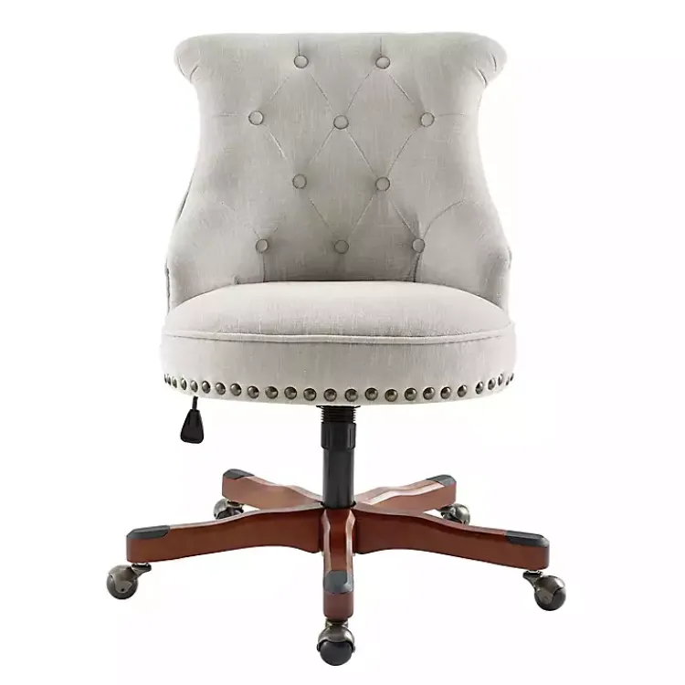 Office Furniture-Kirklands Home Natural Miller Tufted Office Chair Tan
