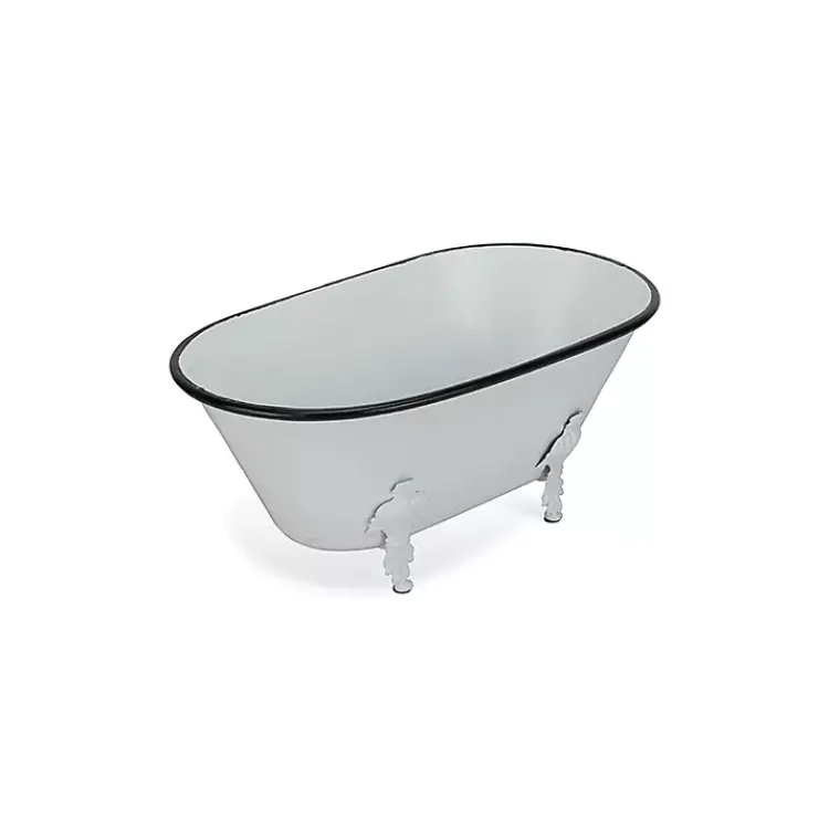 Bathroom Accessories-Kirklands Home Metal Bathtub Statue White