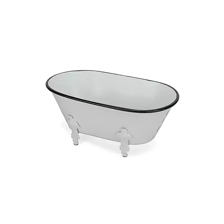 Bathroom Accessories-Kirklands Home Metal Bathtub Statue White