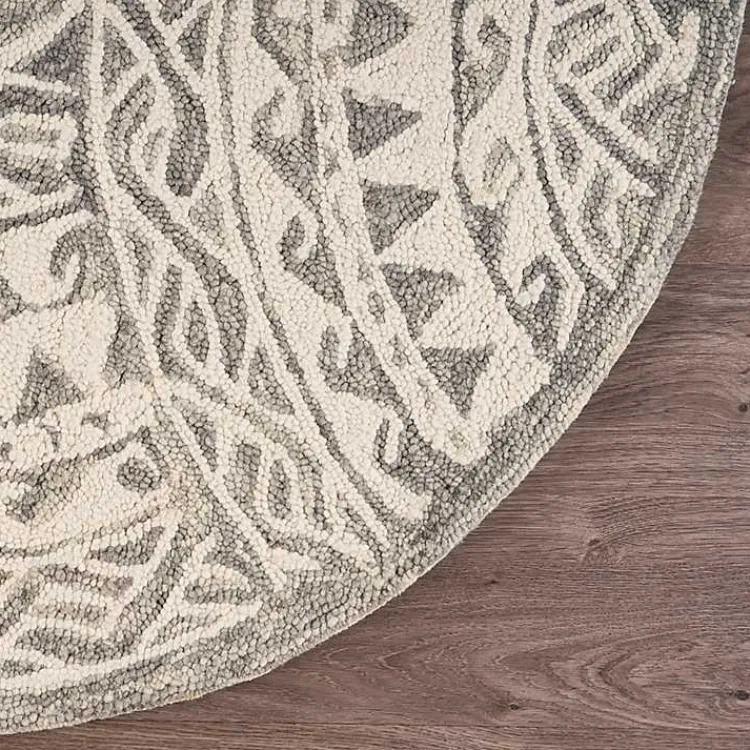Area Rugs-Kirklands Home Geometric Round Waves Area Rug, 6 ft.