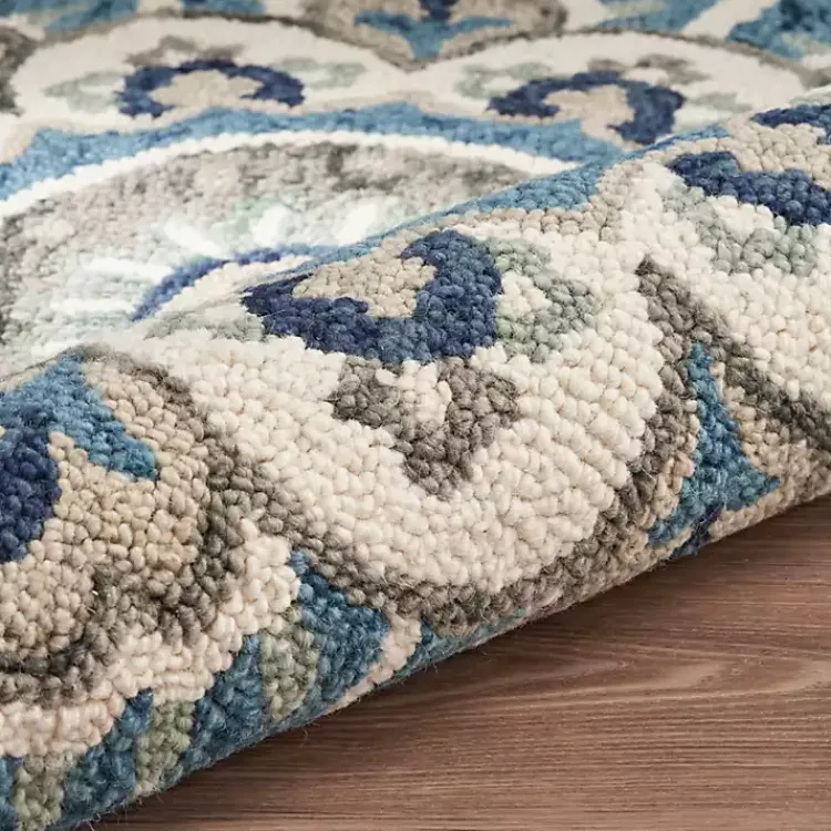 Area Rugs-Kirklands Home Floral Round Edged Area Rug, 6 ft.