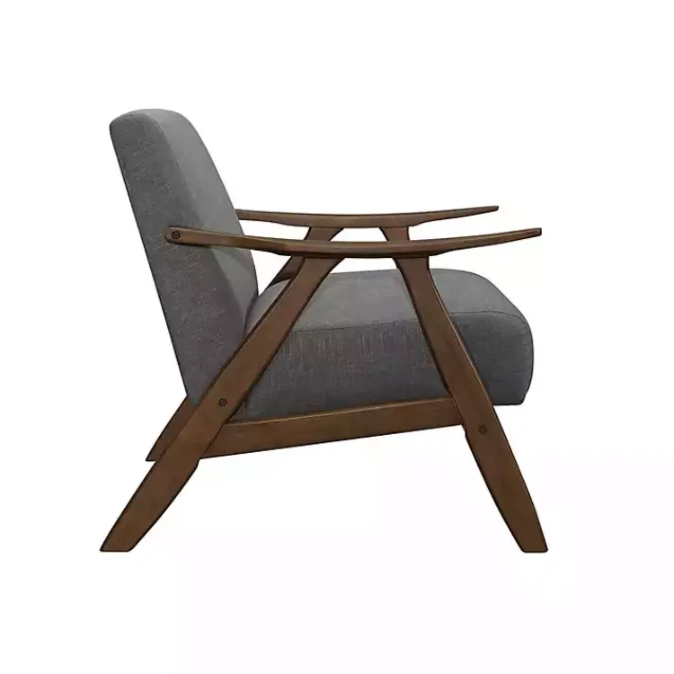Accent Chairs-Kirklands Home Mid-Century Hazel Wood Frame Accent Chair Gray