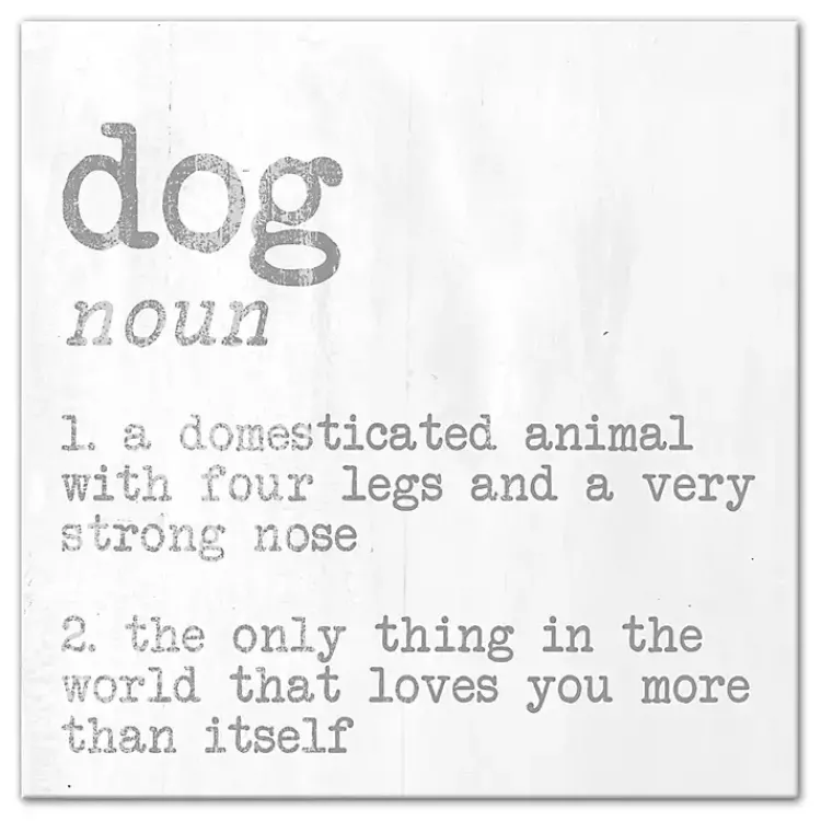 Wall Quotes & Signs-Kirklands Home Dog Definition Canvas Art Print White