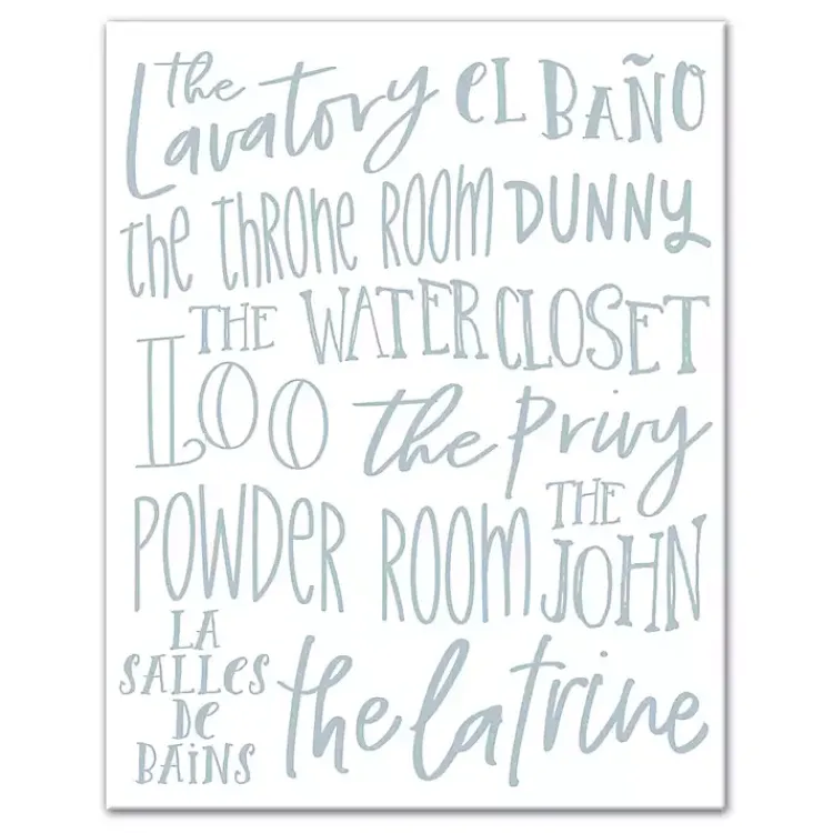 Wall Quotes & Signs-Kirklands Home Bathroom Names Canvas Art Print White