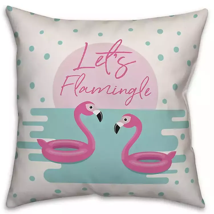 Outdoor Cushions & Pillows-Kirklands Home Let's Flamingle Outdoor Pillow