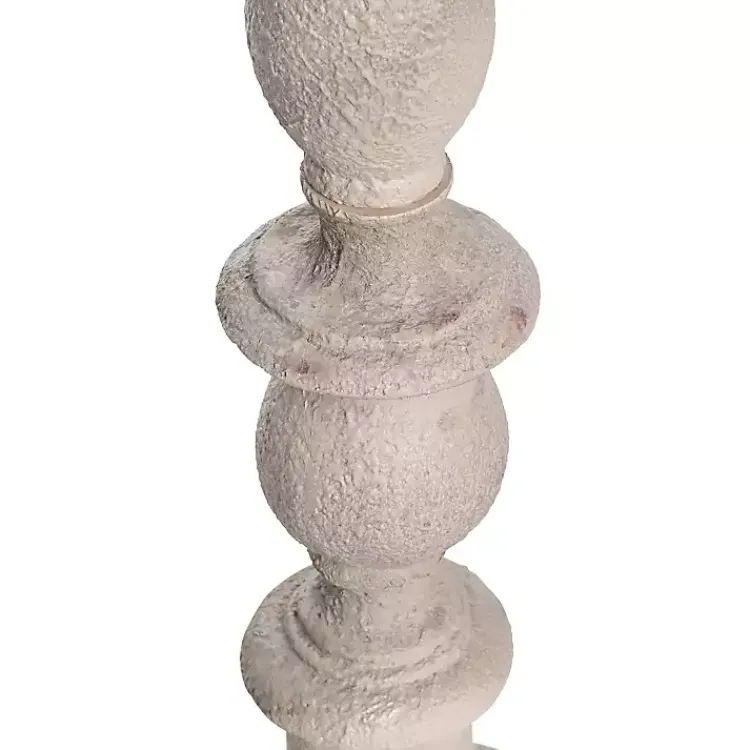 Floor Lamps-Kirklands Home Distressed Taupe Finish Floor Lamp White