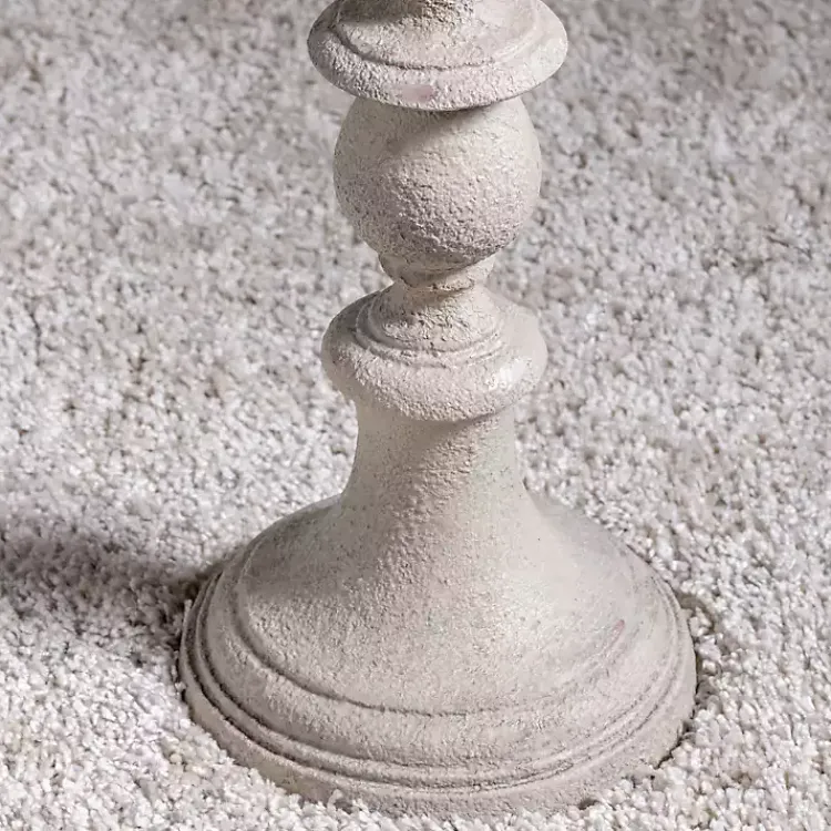 Floor Lamps-Kirklands Home Distressed Taupe Finish Floor Lamp White