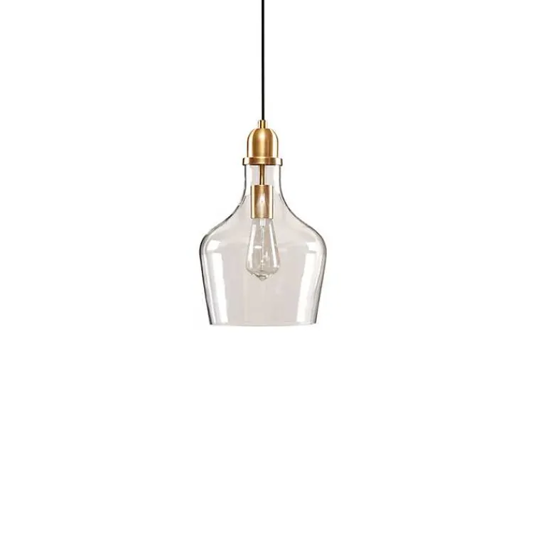 Chandeliers & Pendant Lighting-Kirklands Home Glass Avalon Pendant Light Gold