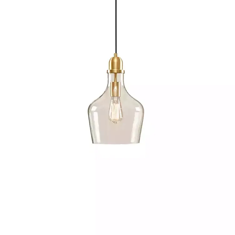 Chandeliers & Pendant Lighting-Kirklands Home Glass Avalon Pendant Light Gold