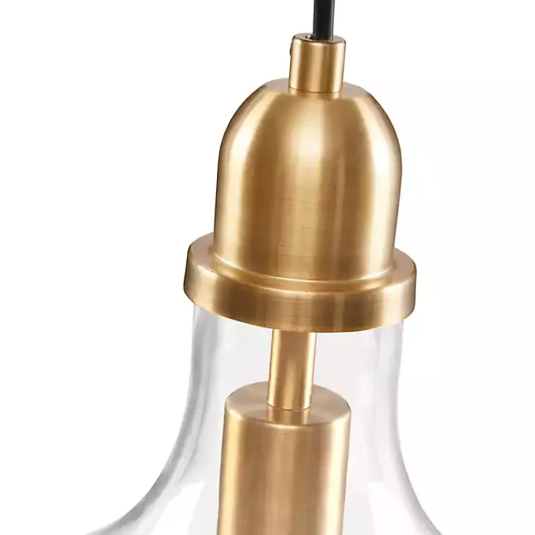 Chandeliers & Pendant Lighting-Kirklands Home Glass Avalon Pendant Light Gold