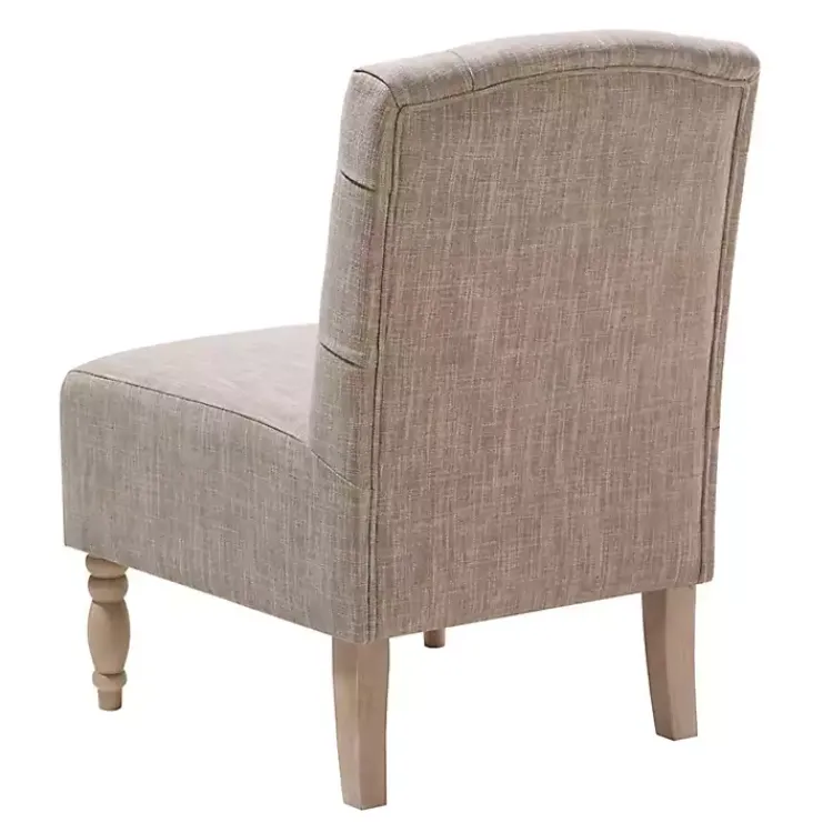 Accent Chairs-Kirklands Home Beige Luna Tufted Armless Accent Chair Gray