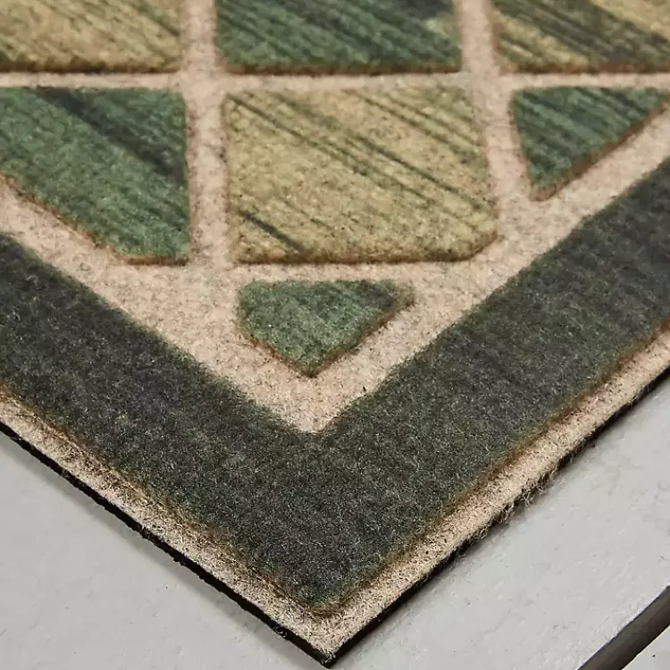 Doormats-Kirklands Home Hunter Woodgrain Ornamental Entry Doormat