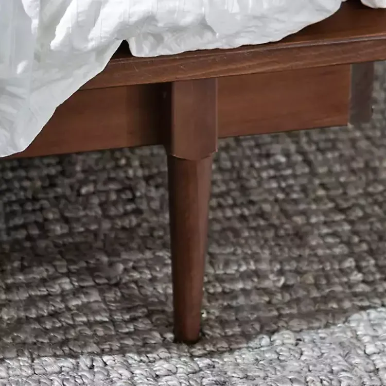 Beds & Headboards-Kirklands Home Walnut Mid-Century Modern Queen Bed Frame Brown