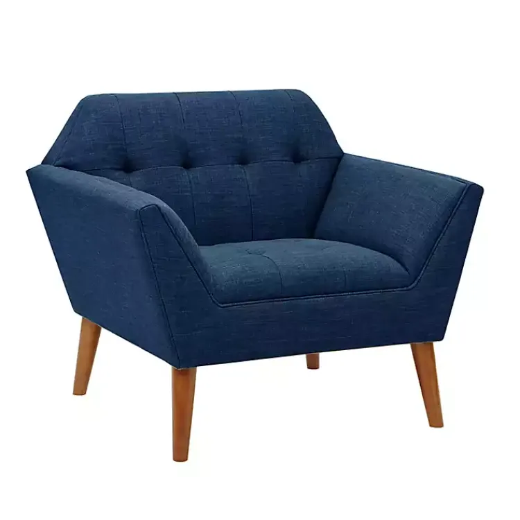 Accent Chairs-Kirklands Home Newman Mid-Century Accent Chair Blue
