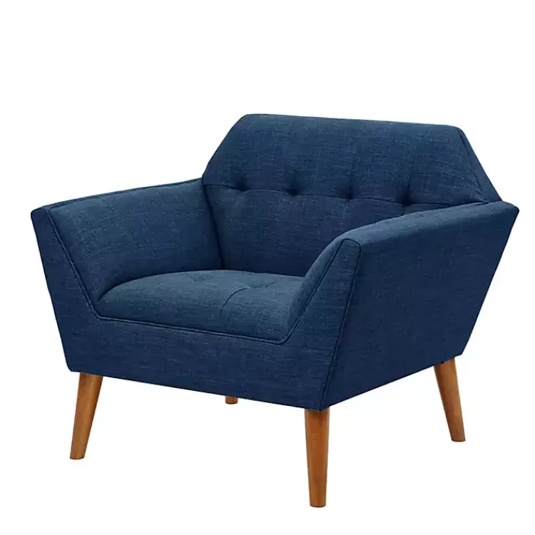 Accent Chairs-Kirklands Home Newman Mid-Century Accent Chair Blue