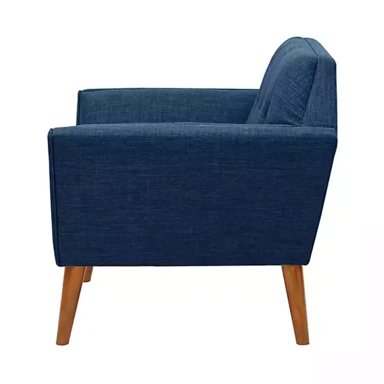 Accent Chairs-Kirklands Home Newman Mid-Century Accent Chair Blue