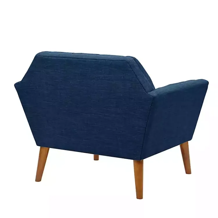 Accent Chairs-Kirklands Home Newman Mid-Century Accent Chair Blue