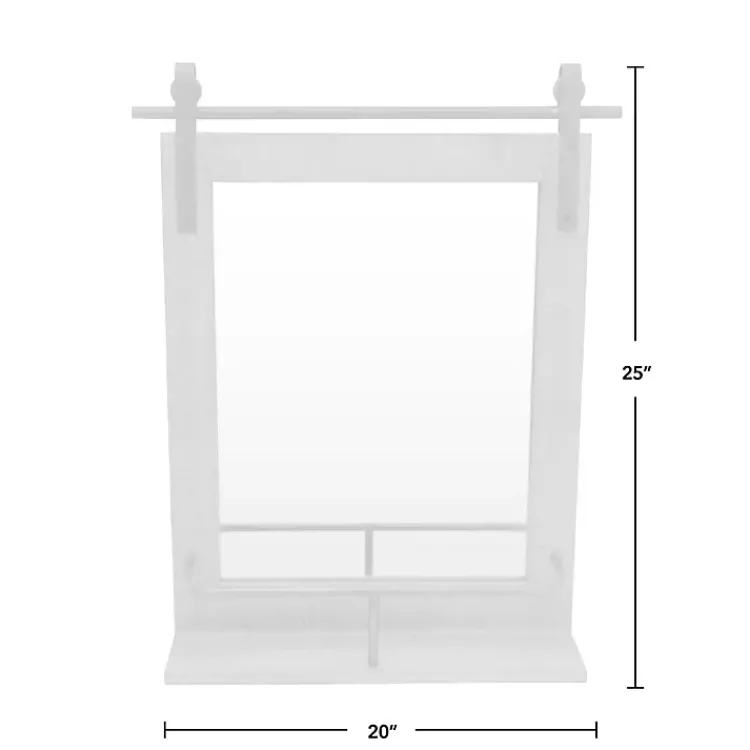Decorative Mirrors-Kirklands Home Barn Door Mirror with Shelf Brown