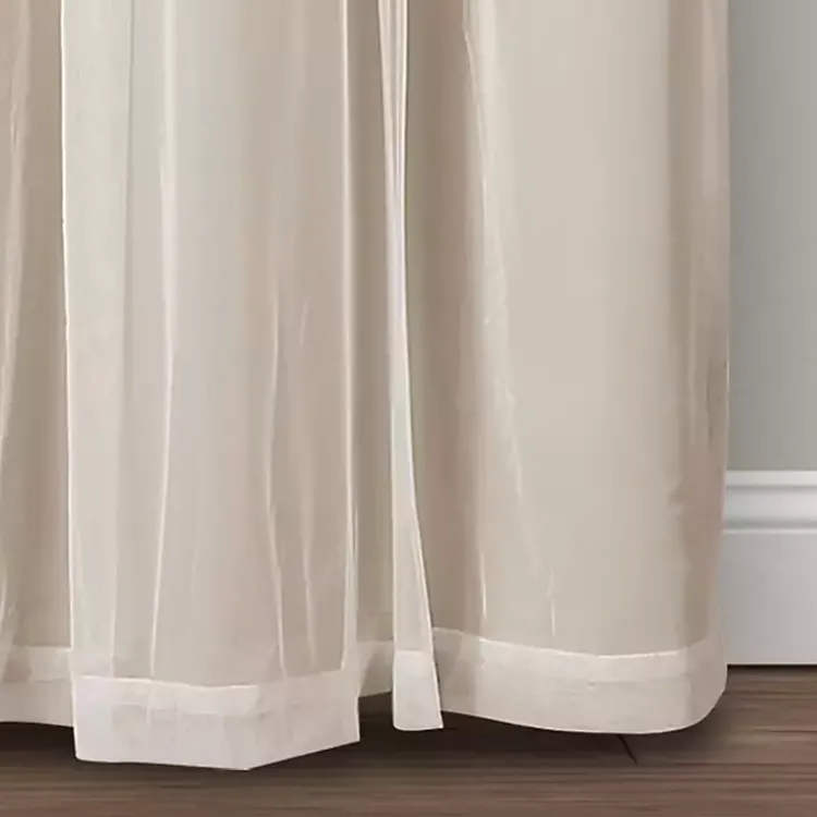 Curtains & Drapes-Kirklands Home Wheat Curtain Panel Set with Overlay, 108 in. Ivory