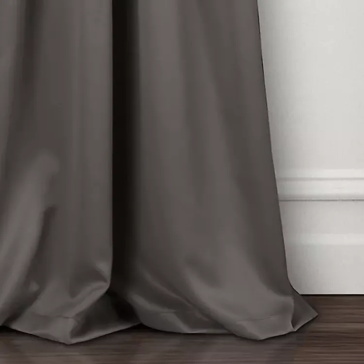 Curtains & Drapes-Kirklands Home Dark Blackout Curtain Panel Set, 108 in. Gray