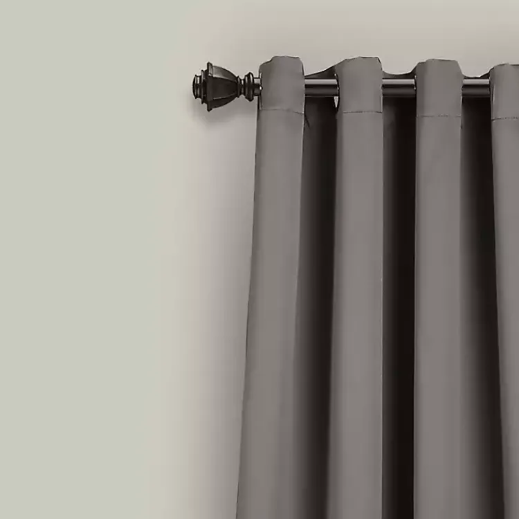 Curtains & Drapes-Kirklands Home Dark Blackout Curtain Panel Set, 120 in. Gray