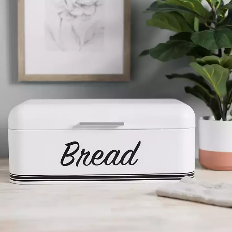 Kitchen Storage-Kirklands Home Metal Bread Box White