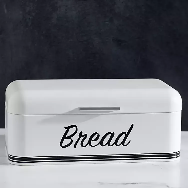 Kitchen Storage-Kirklands Home Metal Bread Box White