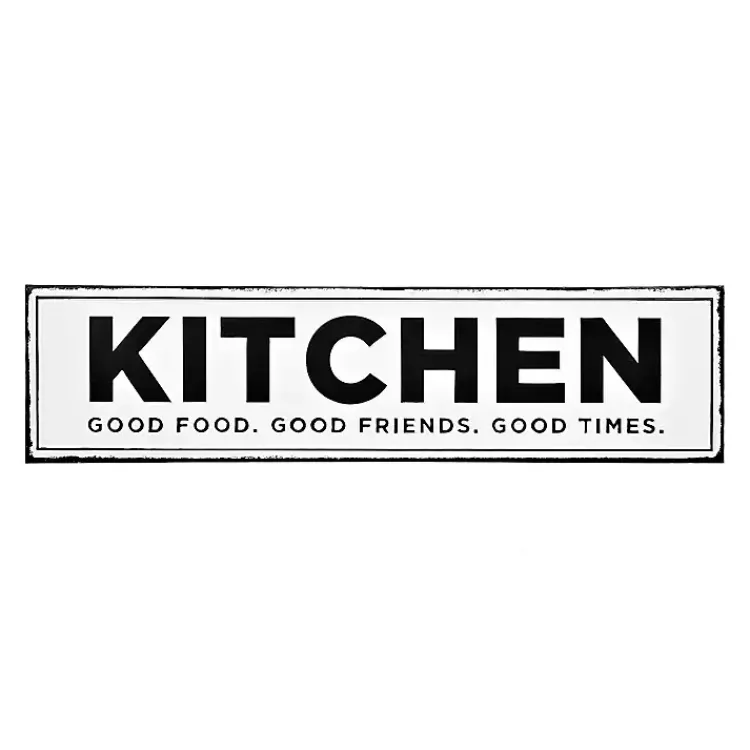 Wall Quotes & Signs-Kirklands Home Kitchen Good Food Good Friends Good Times Plaque White